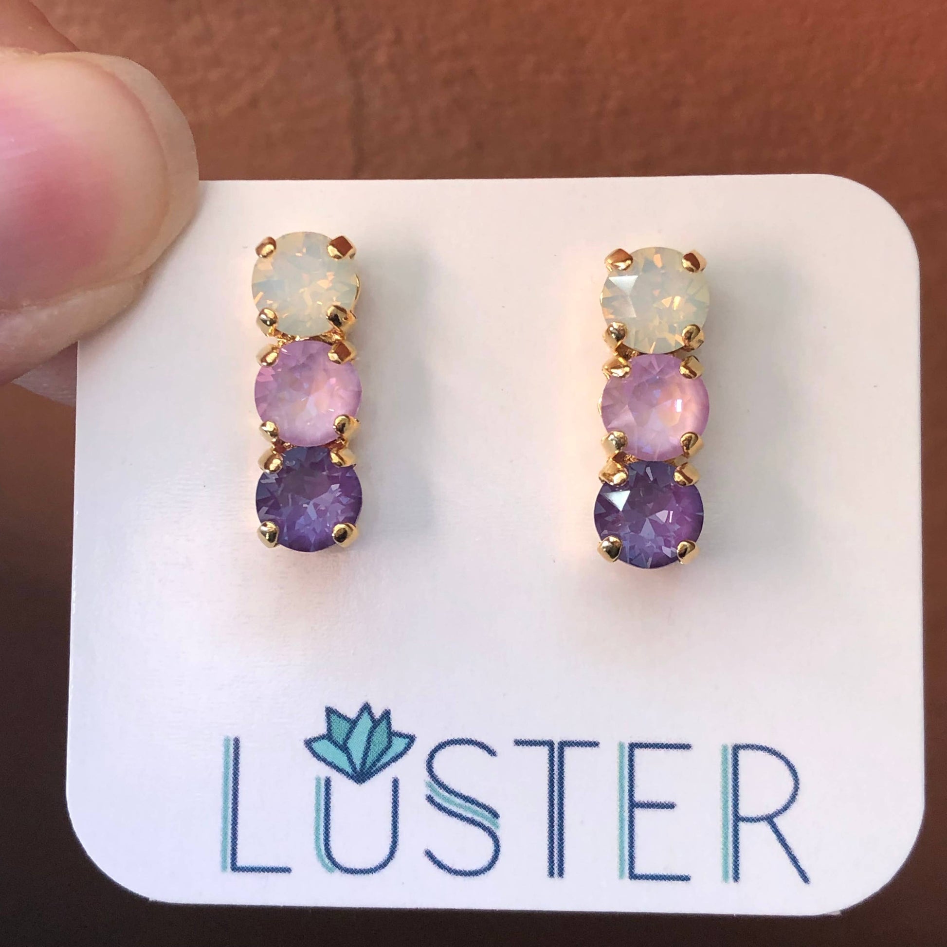 Trio Stick Swarovski Earrings by Luster Jewelry LUSTER