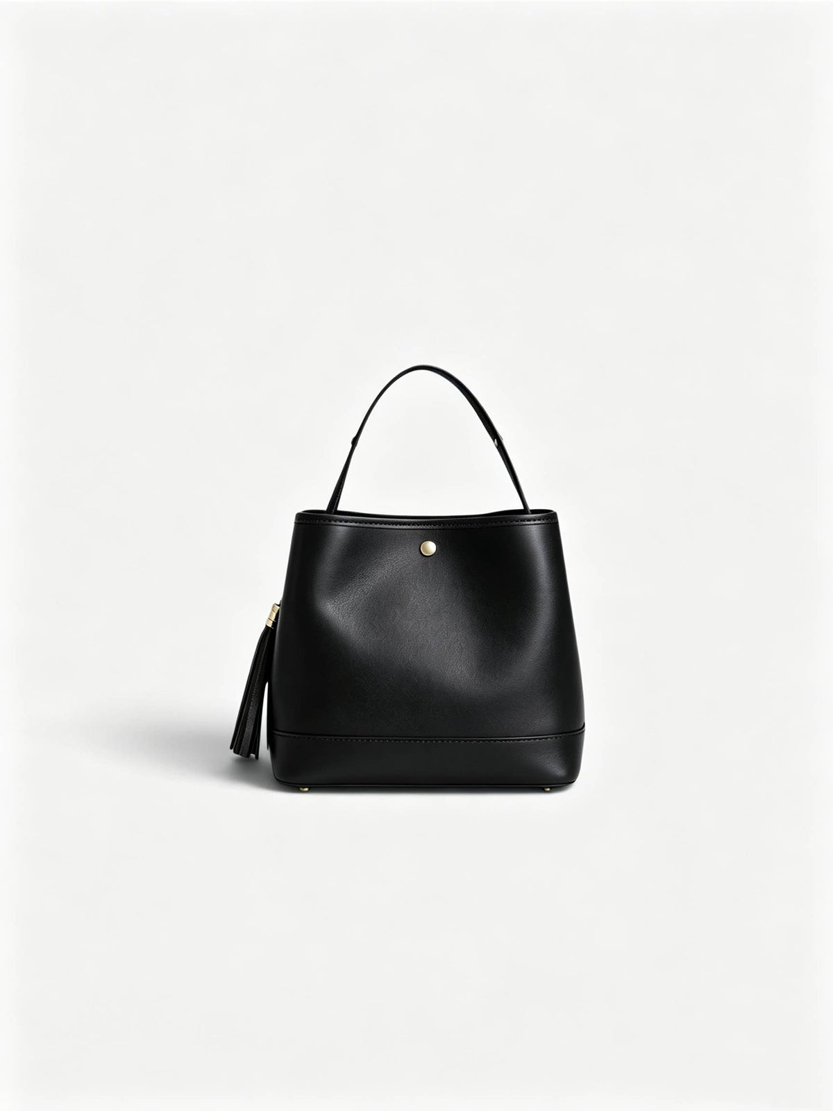 XS Abrasive Brushed Genuine Leather Bucket Handbag Handbag Nanabags Nero