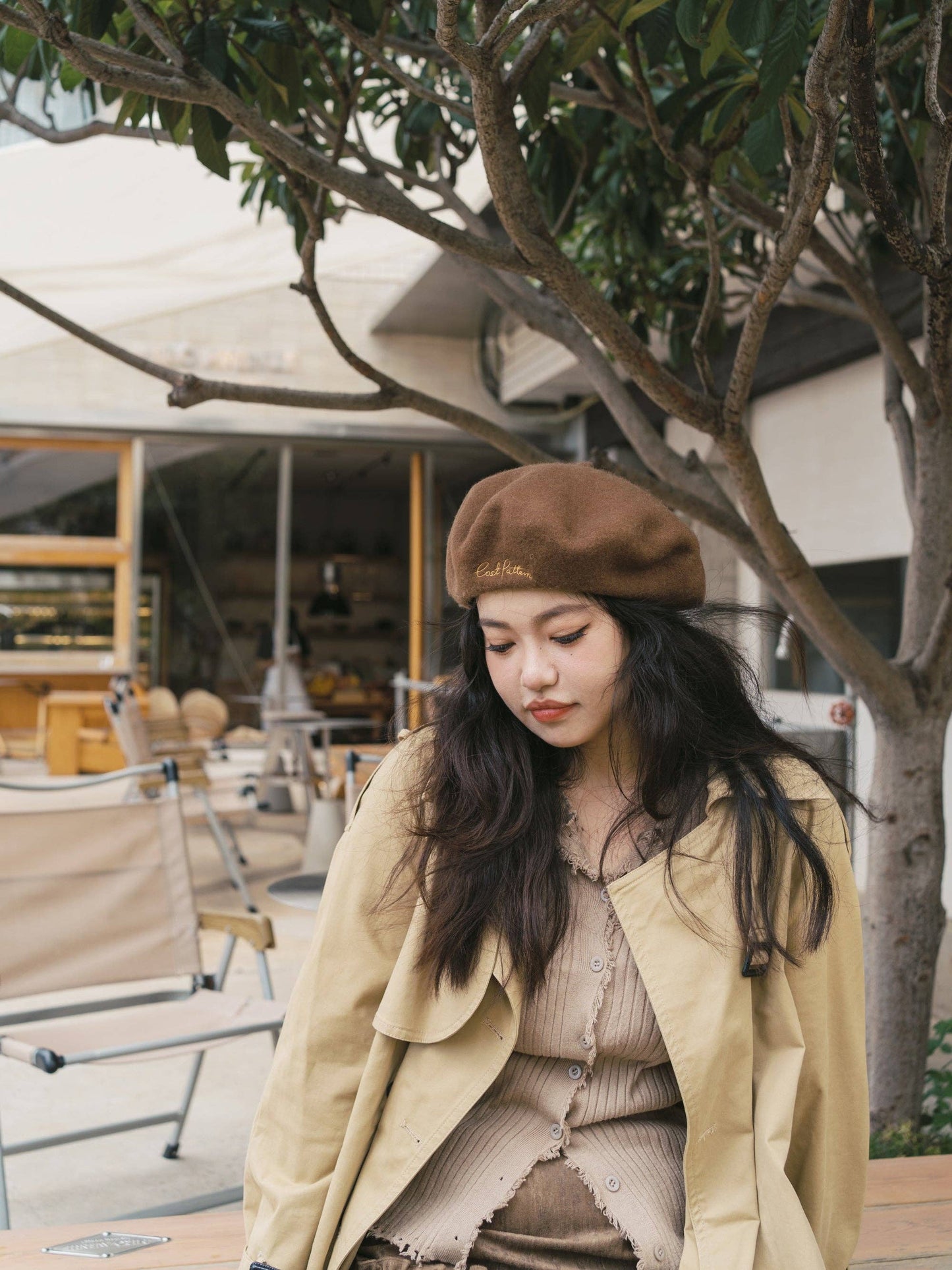 Wool Beret by Lost Pattern NYC - Chestnut Accessories Lost Pattern NYC
