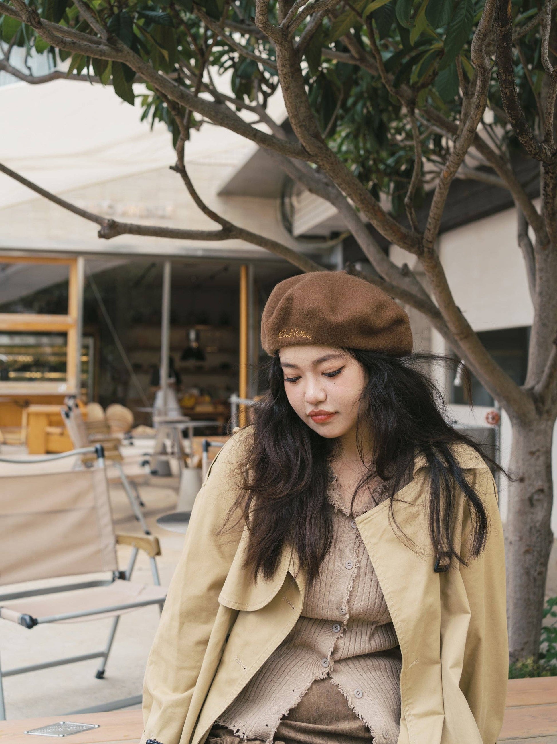 Wool Beret by Lost Pattern NYC - Chestnut Accessories Lost Pattern NYC