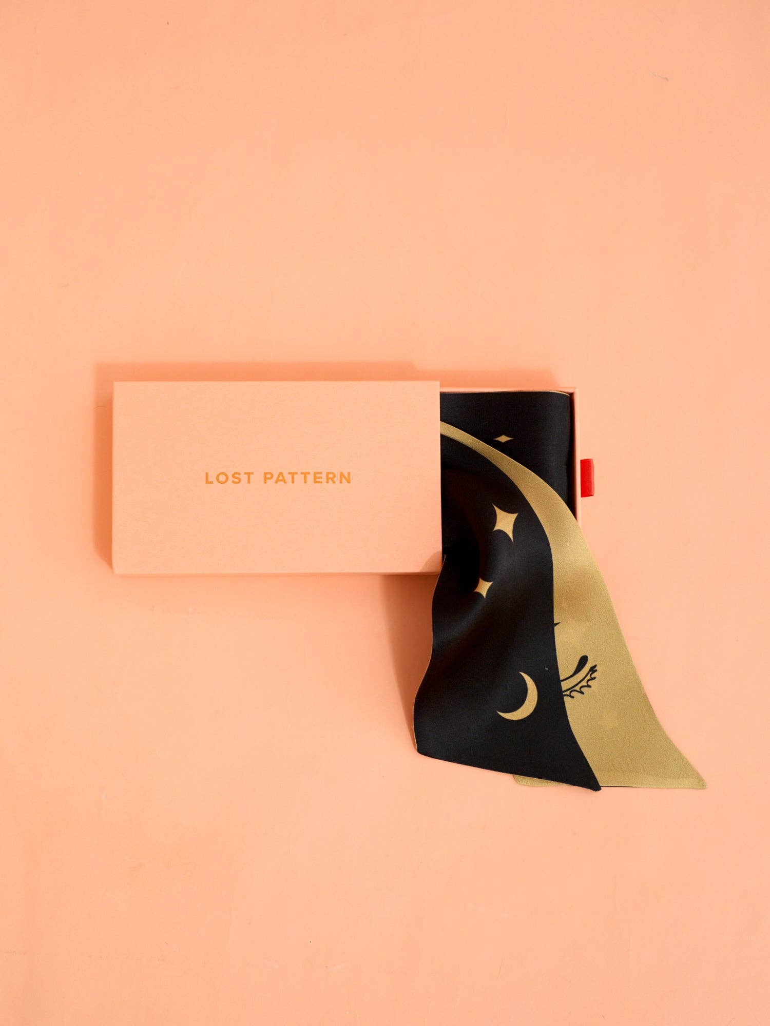 Silk Neck Bow Scarf by Lost Pattern NYC - "Moonlit Stars" Accessories Lost Pattern NYC