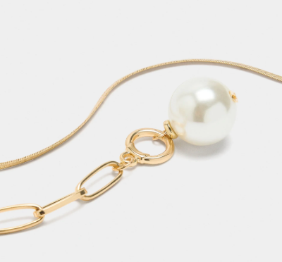 HoopLa - The Double Double- Pearl Necklaces 2 Chains stacked- PVD Jewelry HoopLa