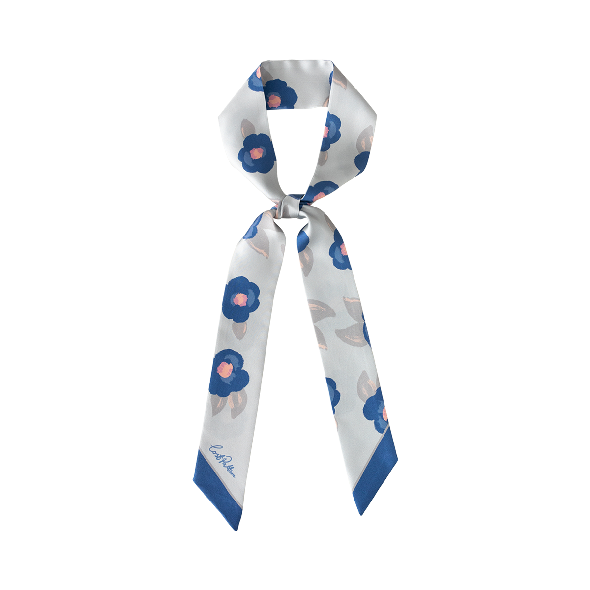 Silk Twilly Neck Bow by Lost Pattern NYC Accessories Lost Pattern NYC Blue 140cm*5cm