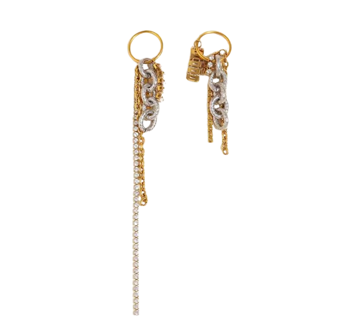 HoopLa - Stacked Hoop- Messy mix of texture PVD Waterproof Earrings Earrings HoopLa Two Tone