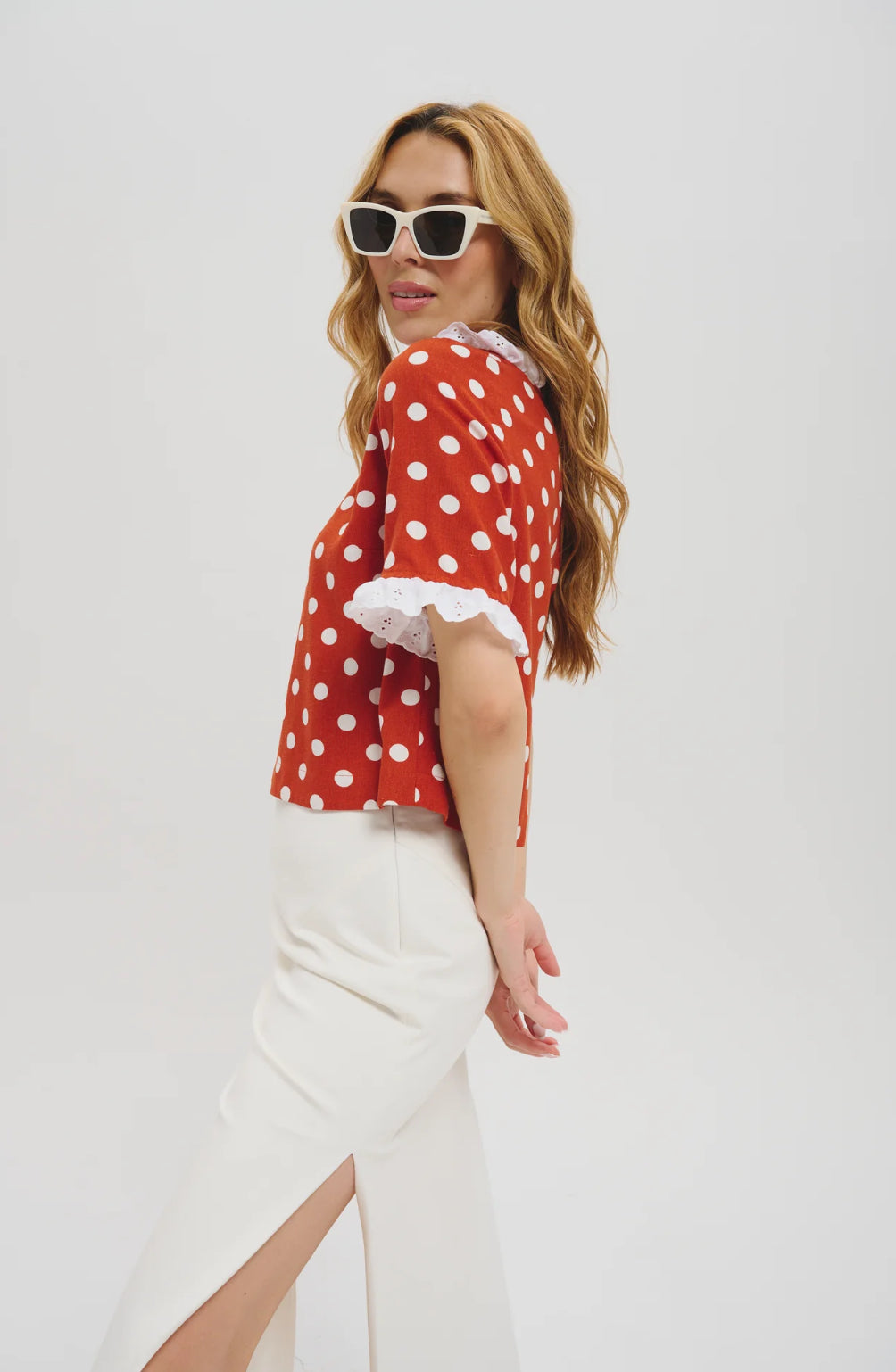 Polka Dot Short Sleeve by Lele de Baltzac Blouse Lele de Baltzac