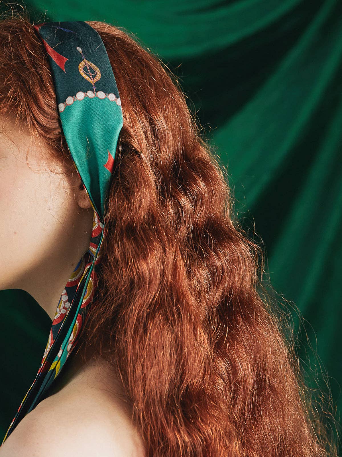 Silk Twilly Neck Bow by Lost Pattern NYC - "Peacock" Accessories Lost Pattern NYC