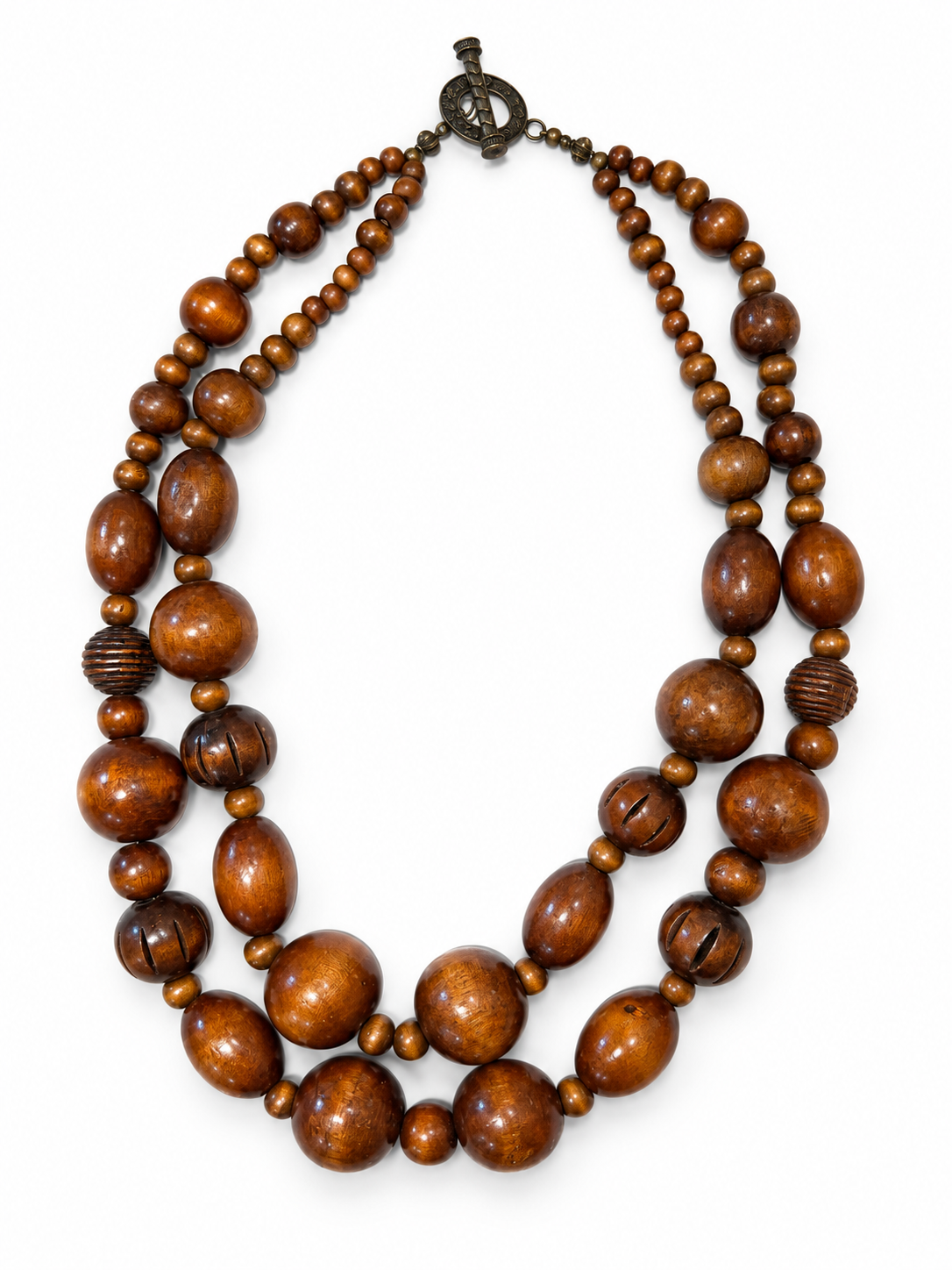 2 Strand Wood Bead Necklace by Rhondi Rocks Jewelry Rhondi Rocks