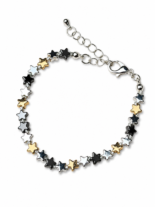 Multi Tone Star Bracelet Bracelet King of Glitz