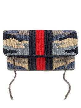 Navy Camo Beaded Clutch Accessories LUV & Co.