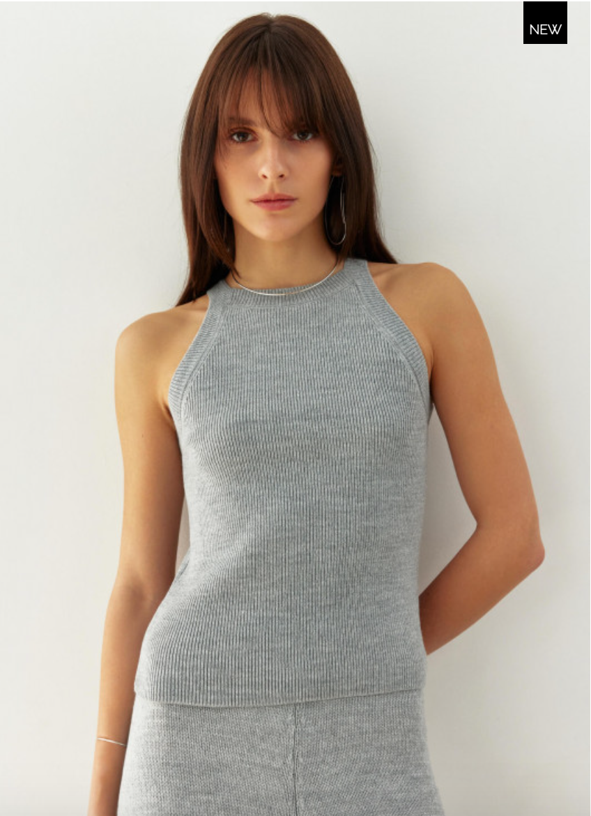 Knitted Ribbed Shell Top by Nenya