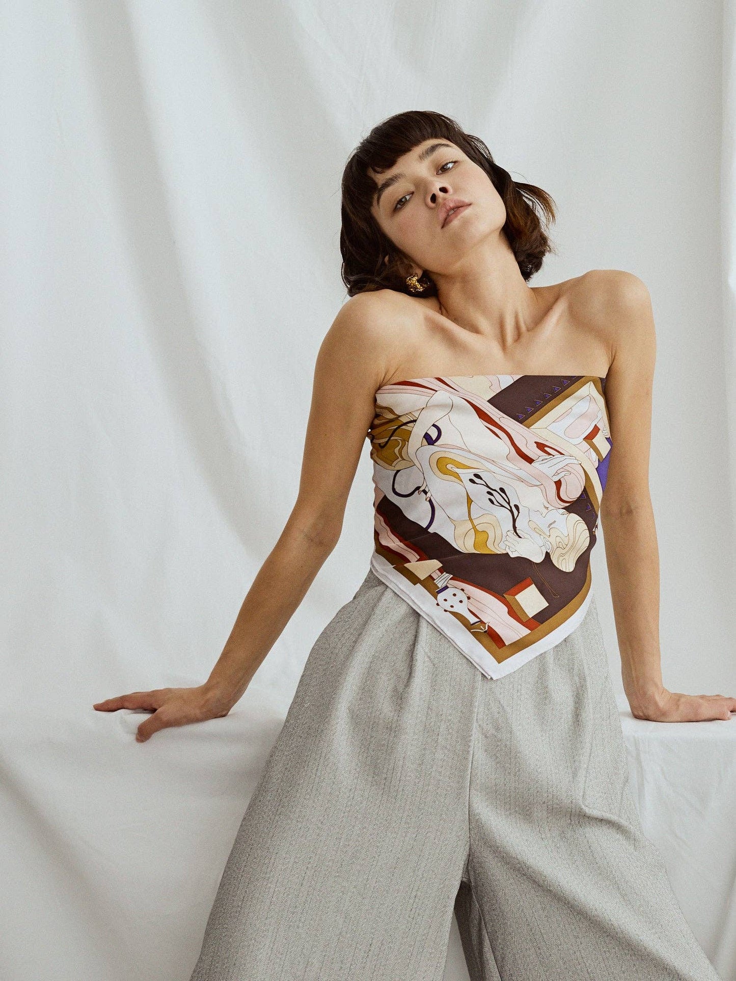 Bandana Silk Scarf by Lost Pattern NYC - "The Kiss" Accessories Lost Pattern NYC