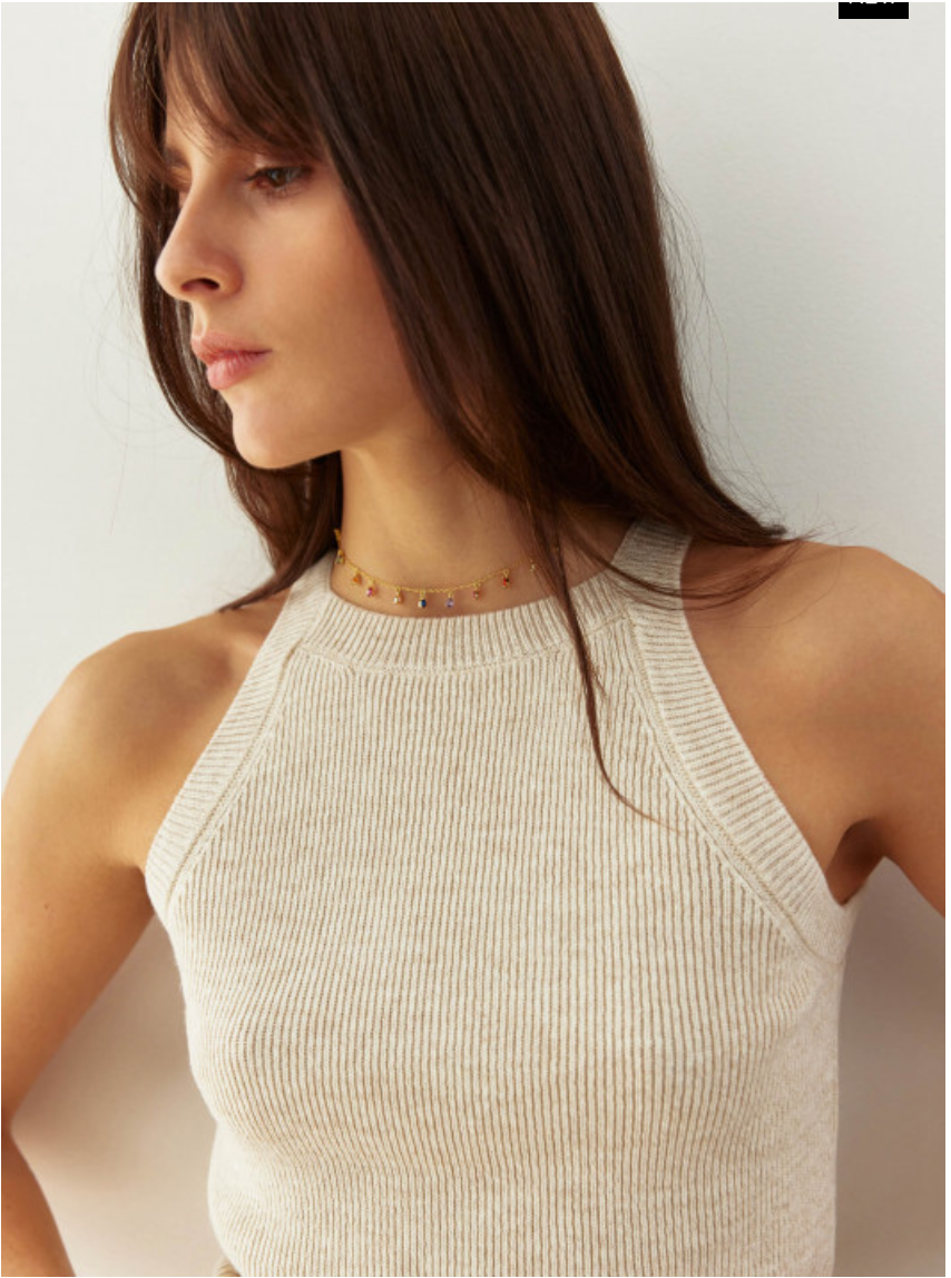 Knitted Ribbed Shell Top by Nenya