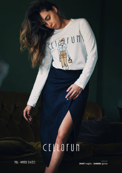 Long Sleeve Embroidered T by Cellofun