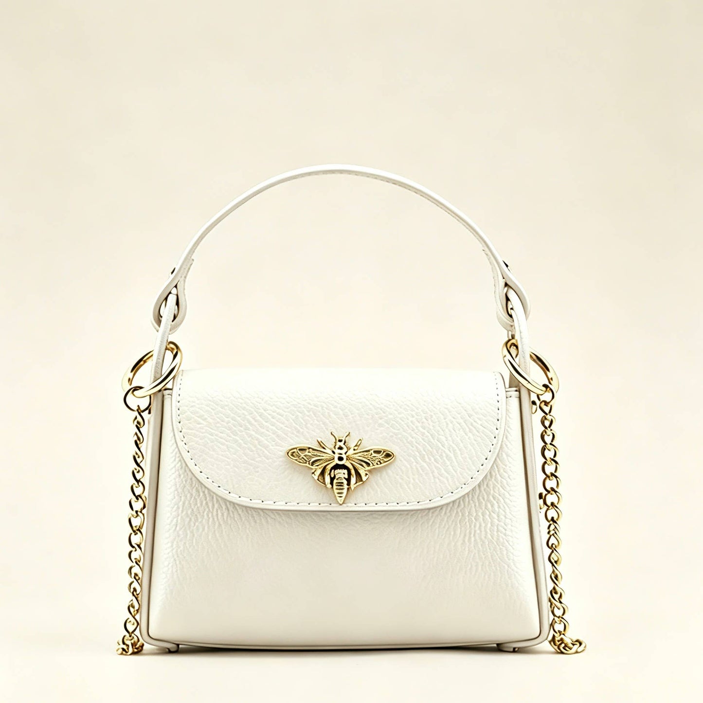Bee Happy Mini Leather Crossbody Bag Purse Nanabags