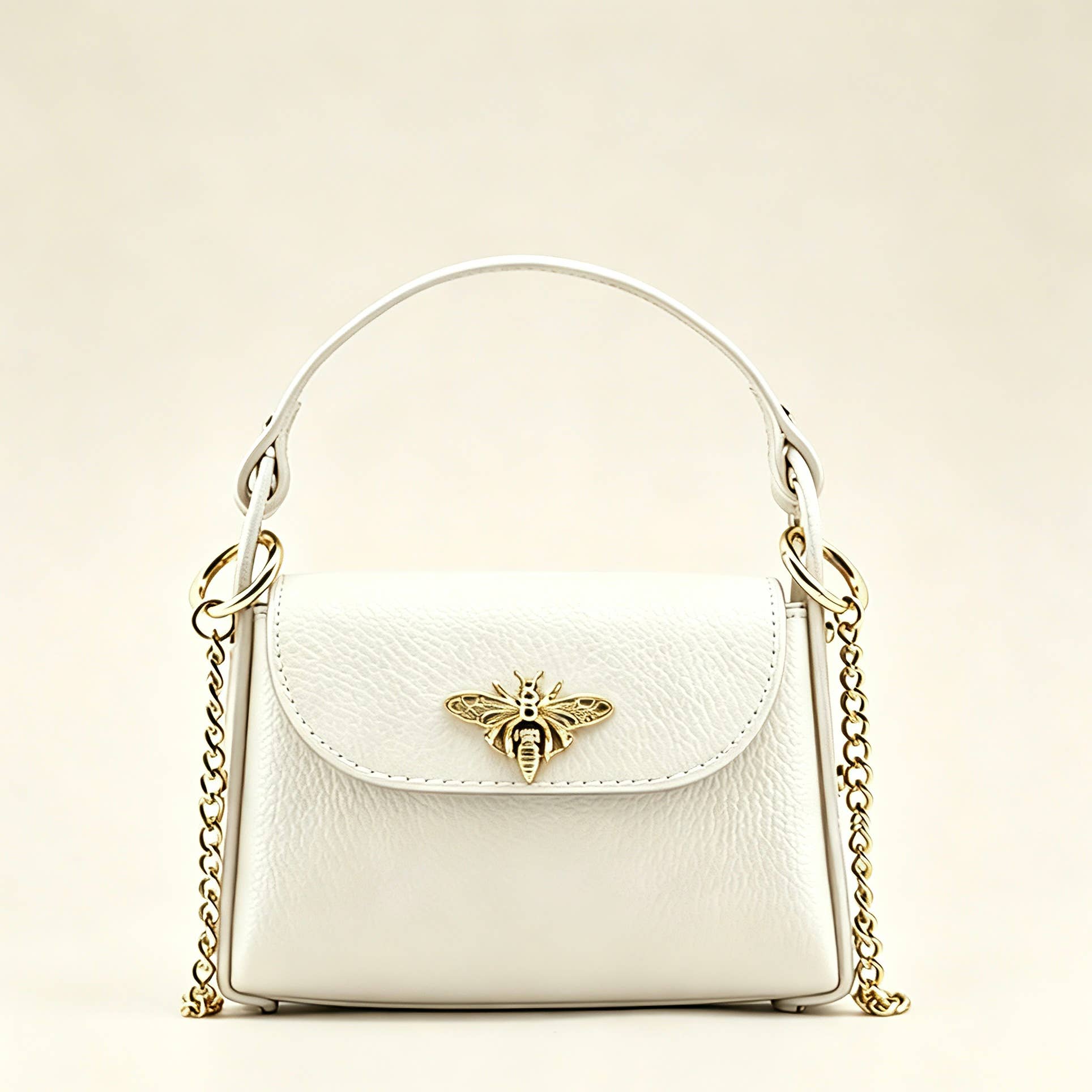 Bee Happy Mini Leather Crossbody Bag Purse Nanabags