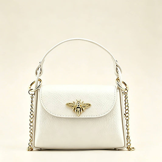Bee Happy Mini Leather Crossbody Bag Purse Nanabags