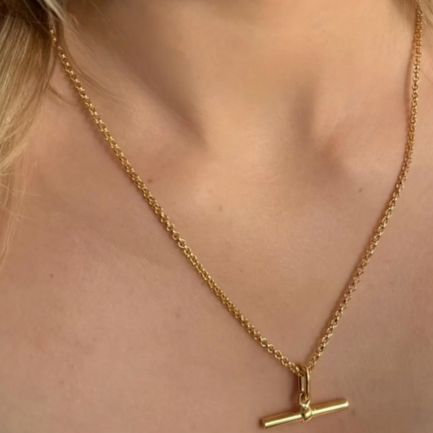 T Bar Steel 14K Gold by HoopLa Jewelry HoopLa