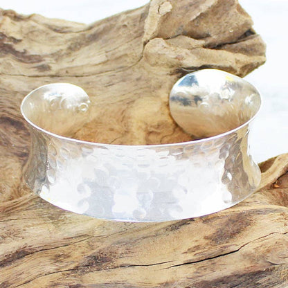 Hammered Metal Cuff - Silver Colour