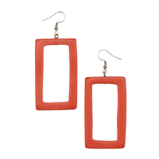 Rectangular Earring by Suzie Blue Canada Earrings Suzie Blue Canada Orange