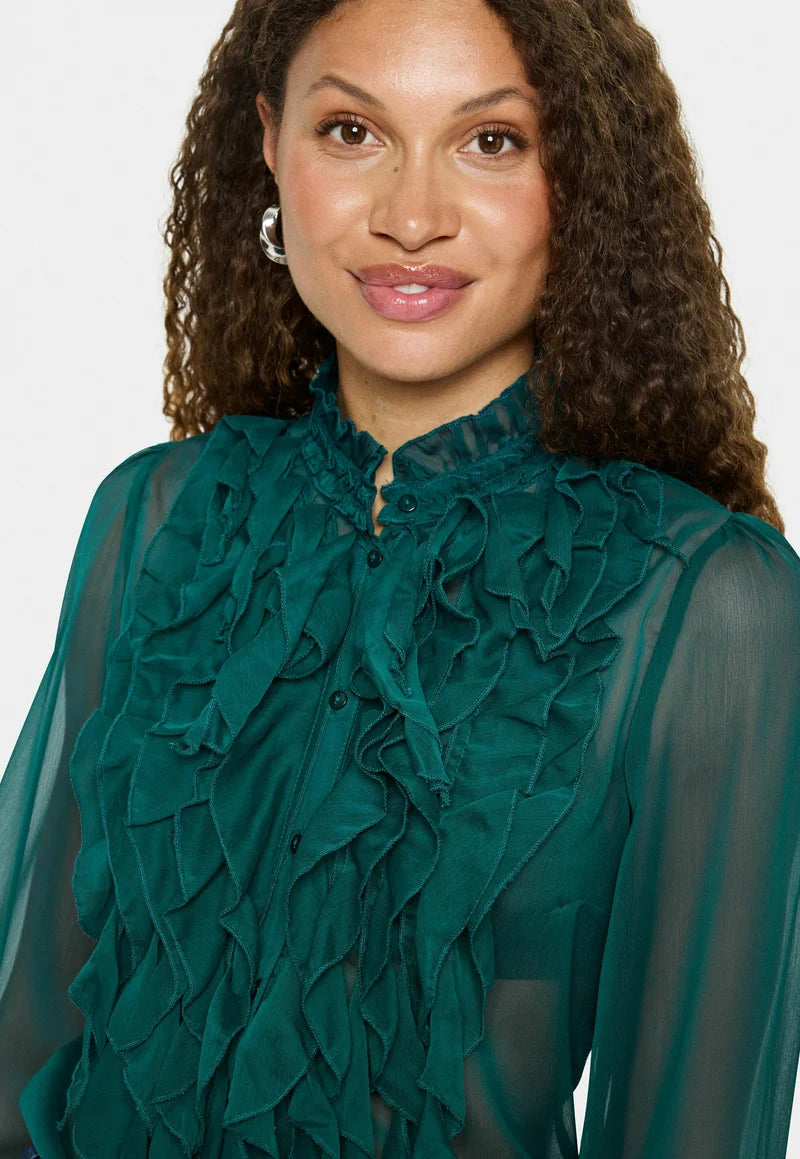 Liija SZ Crinkle LS Shirt by Saint Tropez Blouse Saint Tropez