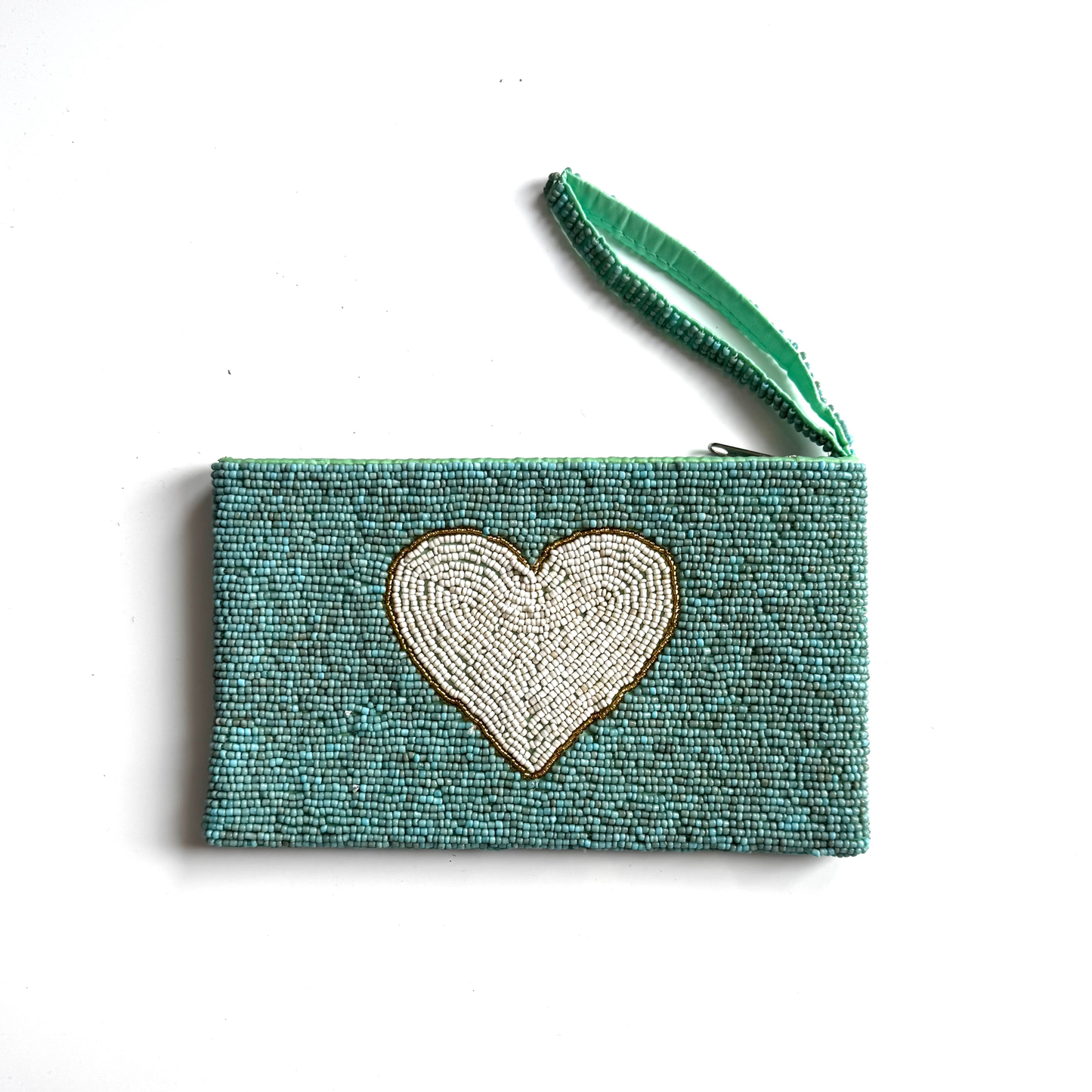 Beaded Heart Clutch by Suzie Blue Canada Purse Suzie Blue Canada Turquoise