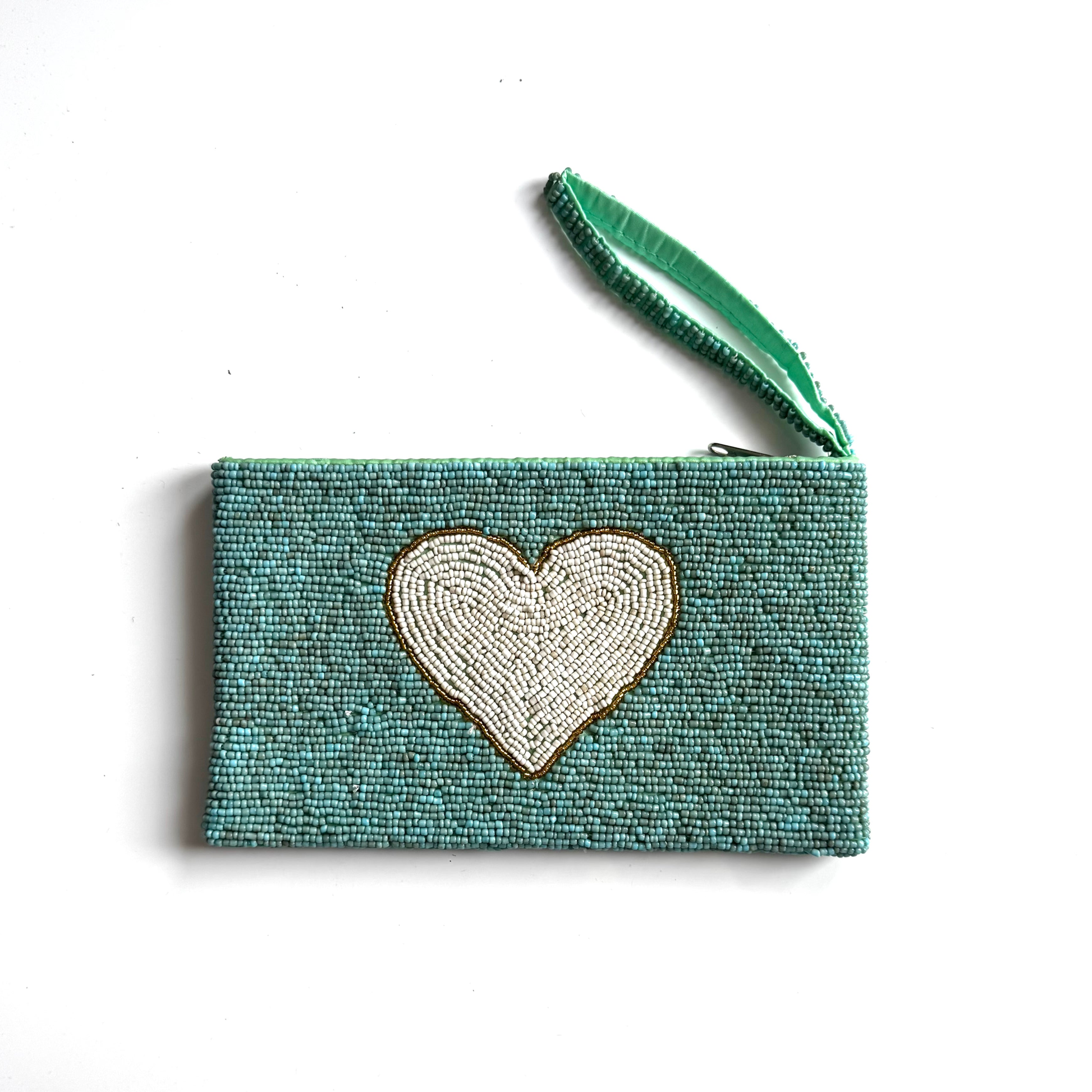 Beaded Heart Clutch by Suzie Blue Canada Purse Suzie Blue Canada Turquoise