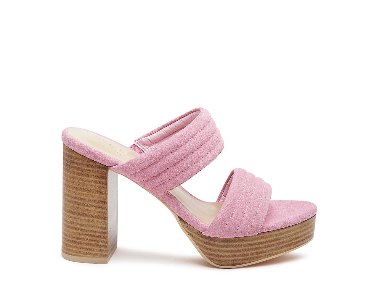 Slip-On Suede Block Heeled Sandal