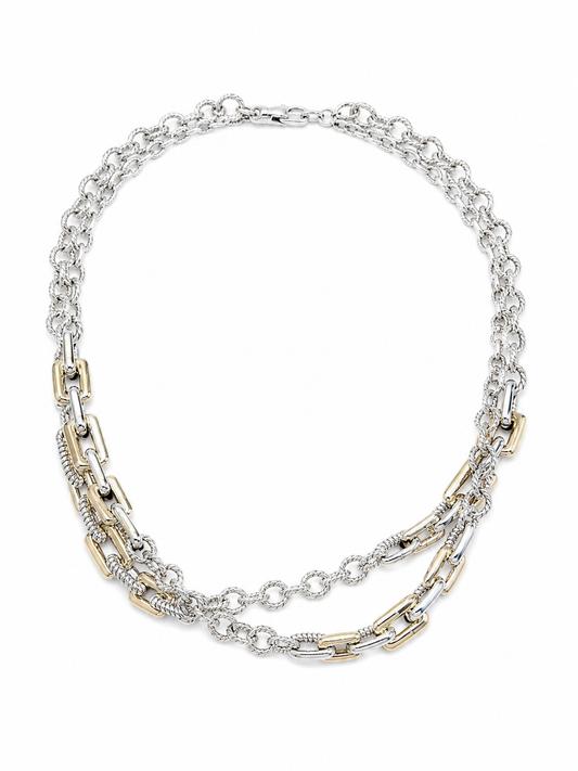 Double Layer Link Necklace Necklace King of Glitz