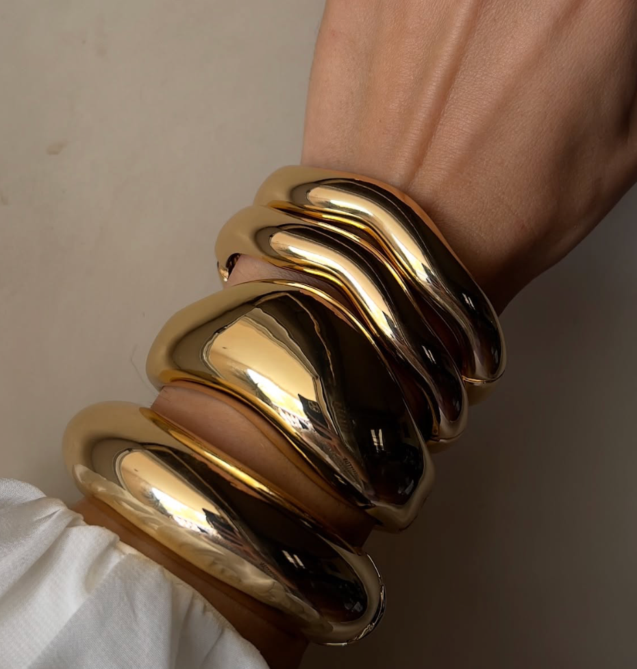 HoopLa - Editorial Hinge Bracelets 14K Gold PVD- Recycled Bracelet HoopLa