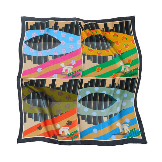 Seasons in the Park Silk Scarf by Lost Pattern NYC