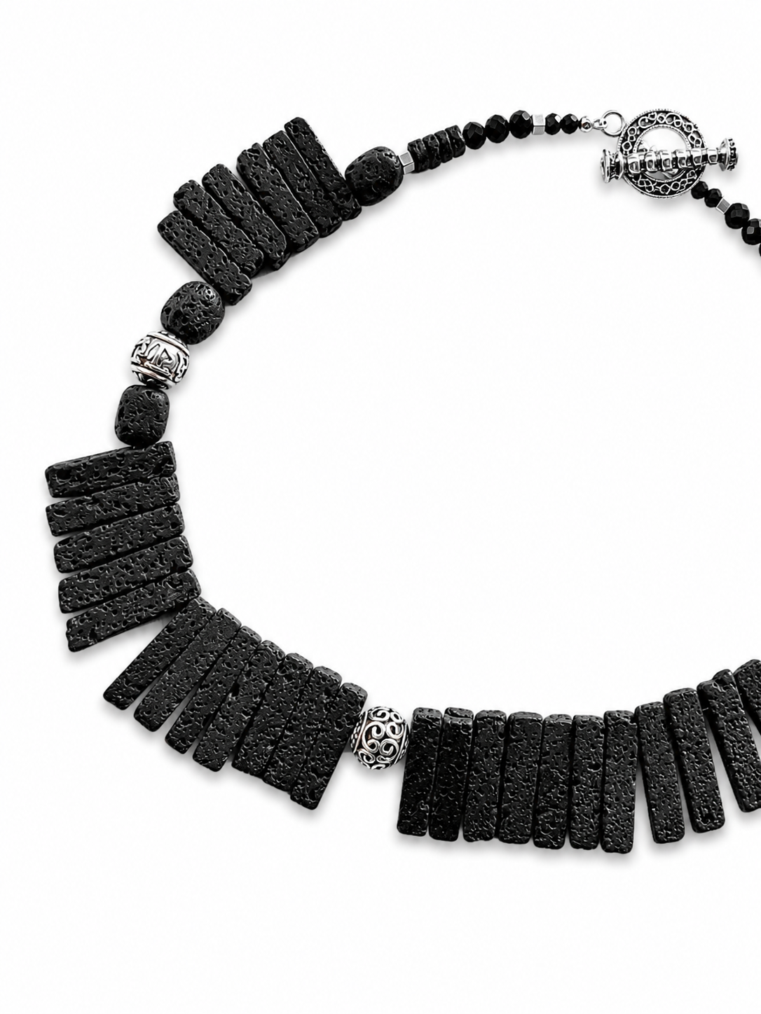 Obsidian Fringe Necklace Rhondi Rocks