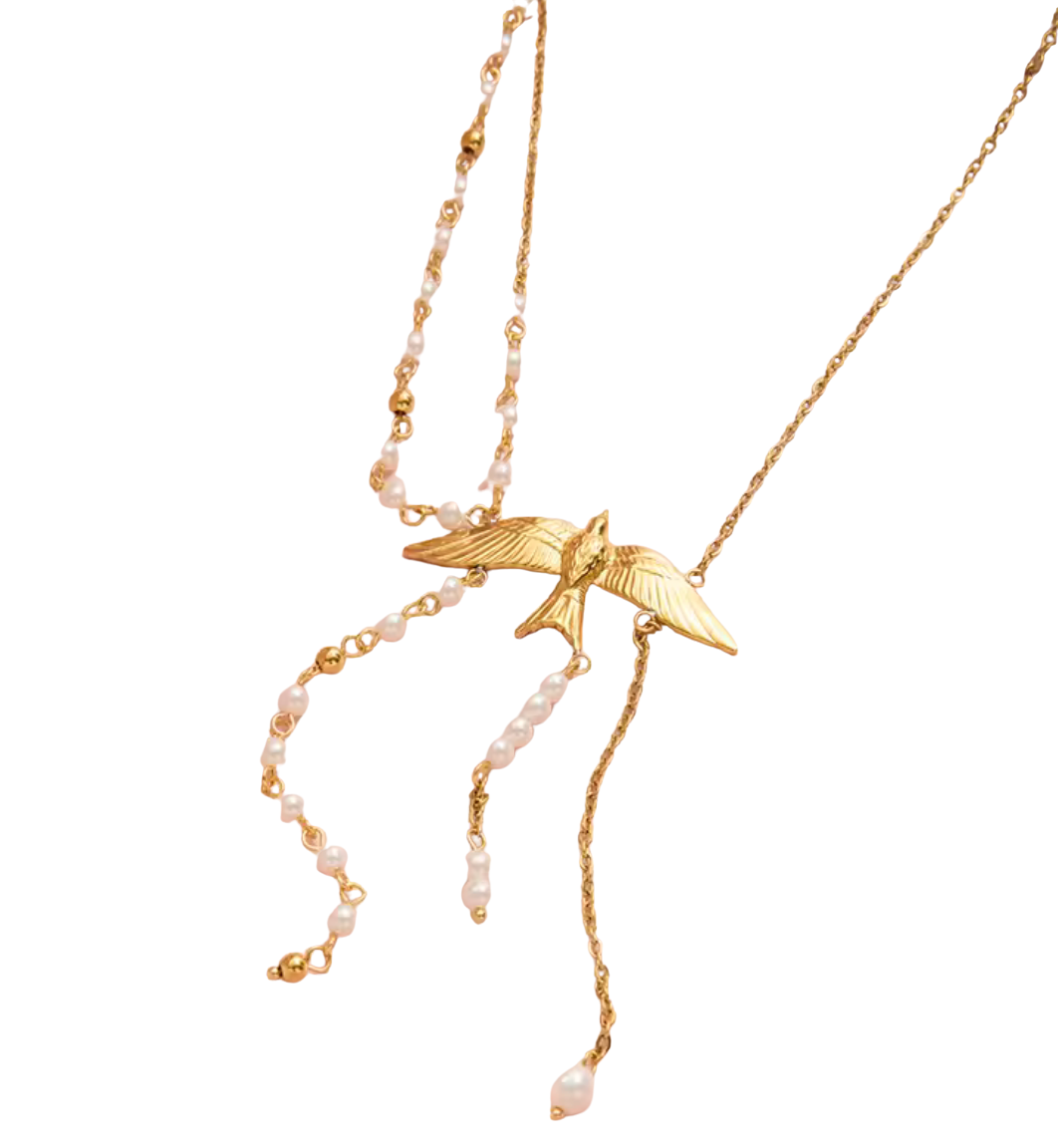 Take Flight Tassel Pearl Necklace by Hoopla Jewelry HoopLa