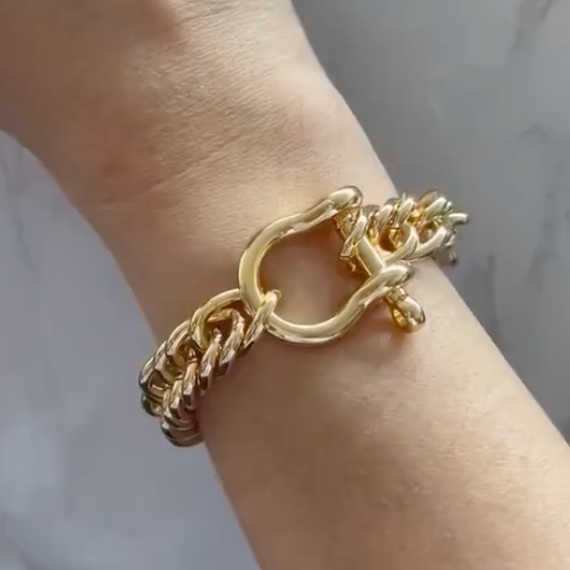 Horse Bit Carabiner Cuban Bracelet Bracelet HoopLa Style