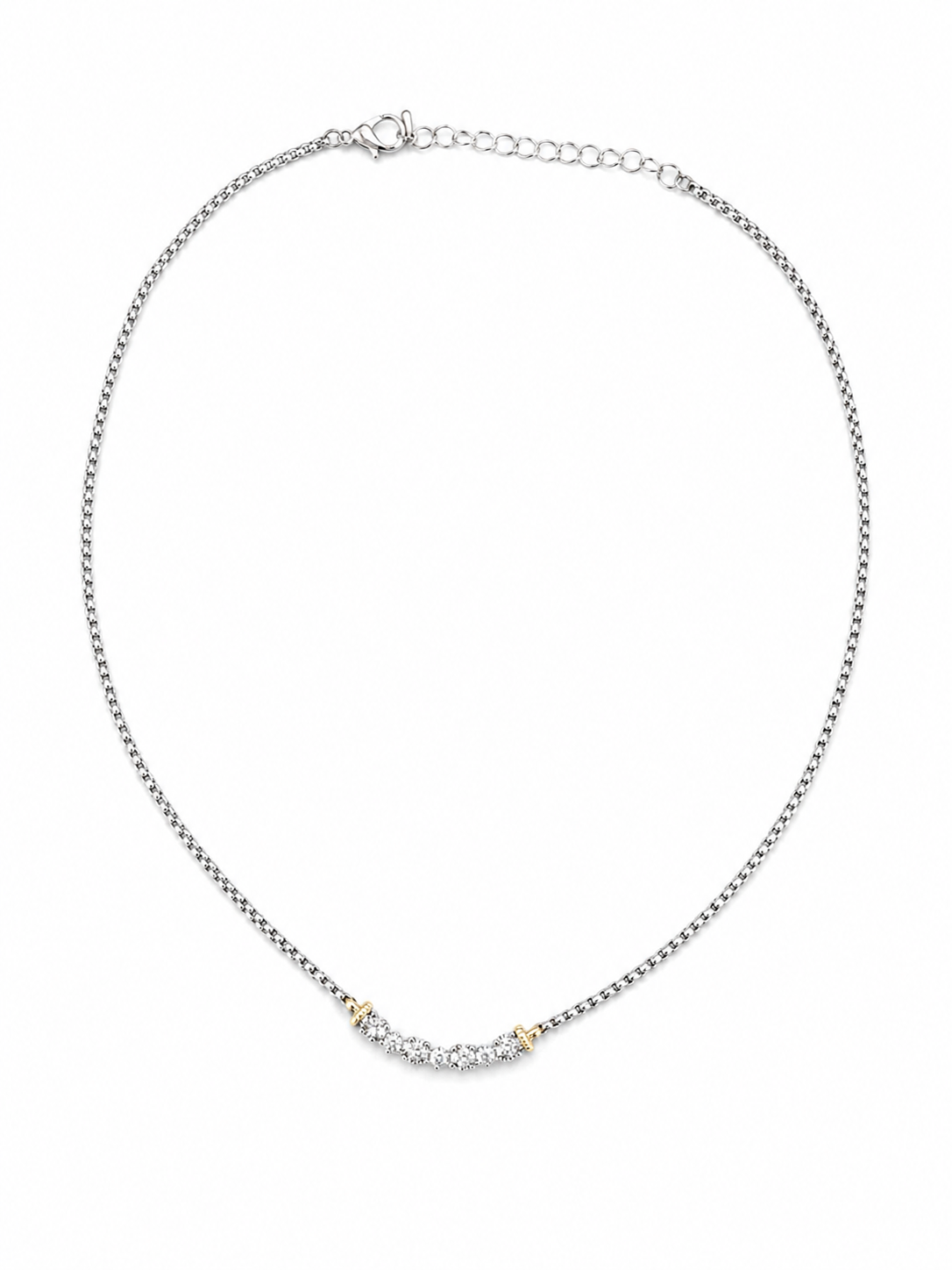 Luxe Diamond Arc Necklace Accessories King of Glitz