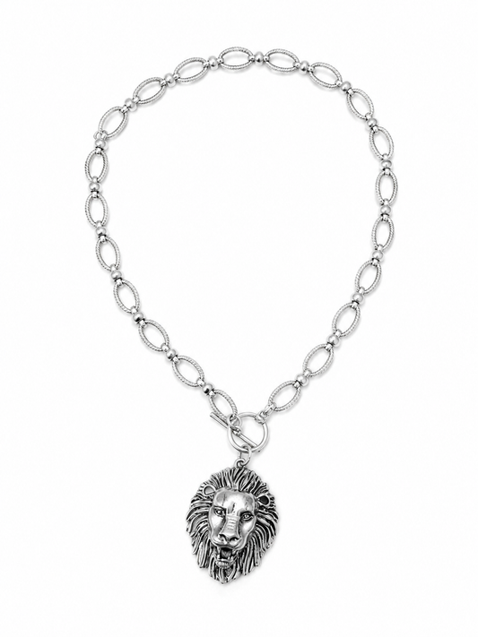 Lion Head Pendant Necklace Necklace King of Glitz