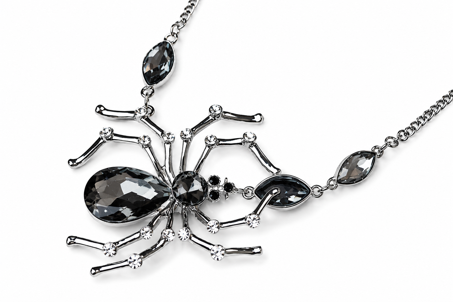 Crystal Spider Necklace Accessories King of Glitz