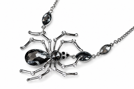 Crystal Spider Necklace Accessories King of Glitz