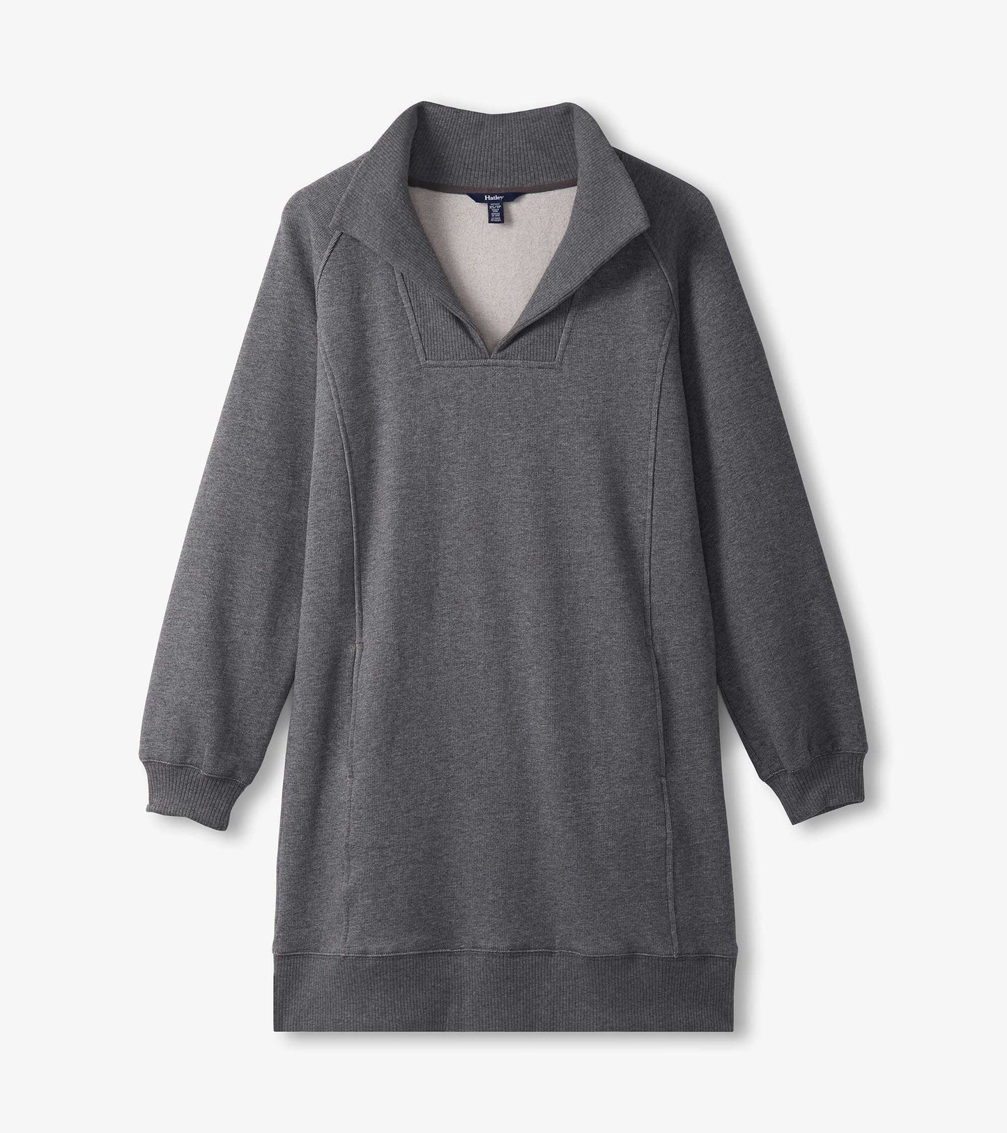 Open Collar Sweatshirt Dress by Hatley Dress Hatley Gray