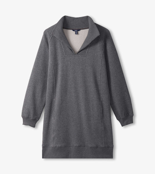 Open Collar Sweatshirt Dress by Hatley Dress Hatley Gray