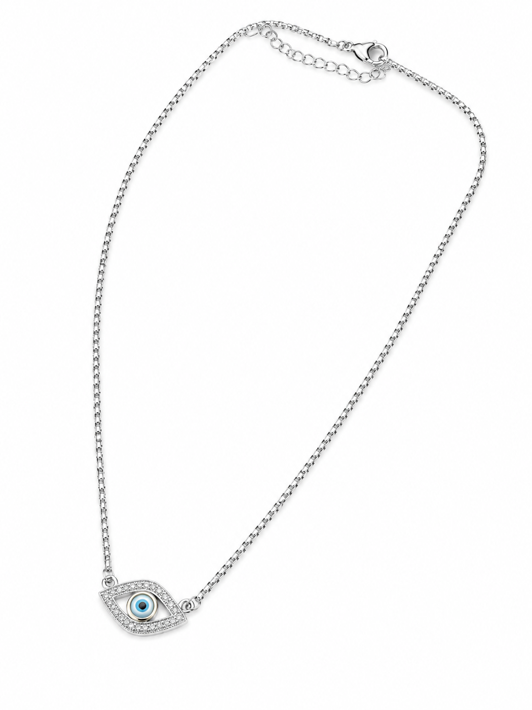 Crystal Evil Eye Necklace Accessories King of Glitz