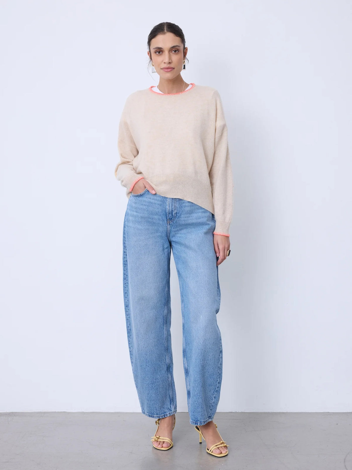 Charlie Long Sleeve Cashmere by NotShy Knits & Sweaters NotShy Beige