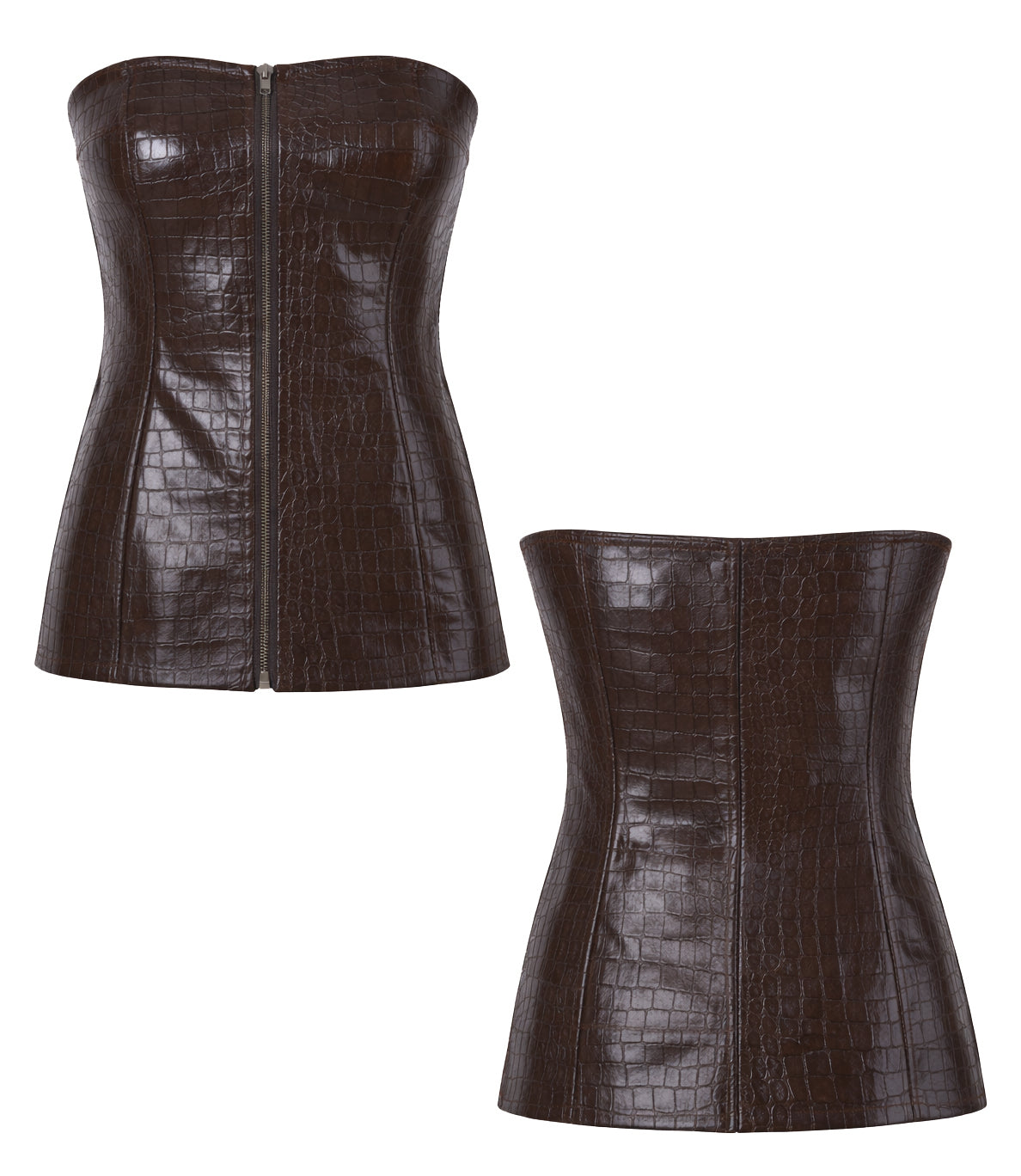Croc Faux Leather Bustier by Hilary MacMillan