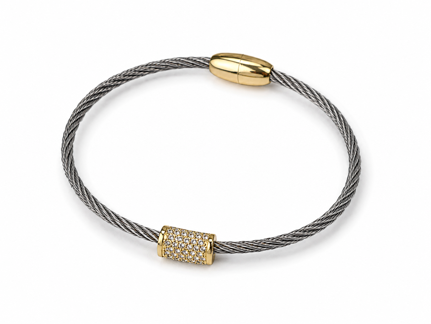 Gold Accent Cable Bracelet Bracelet King of Glitz