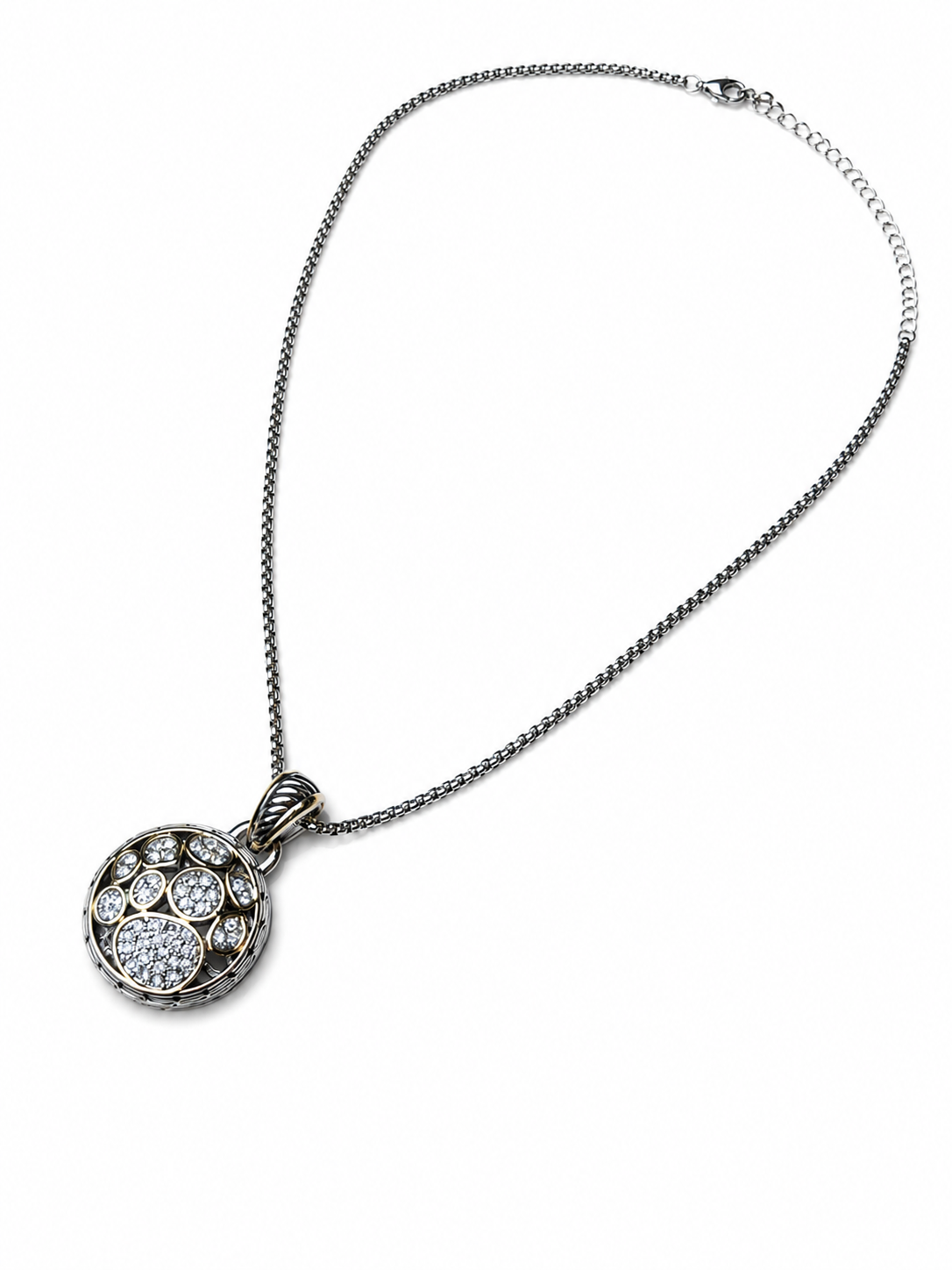 Circle Crystal Pendant Necklace King of Glitz