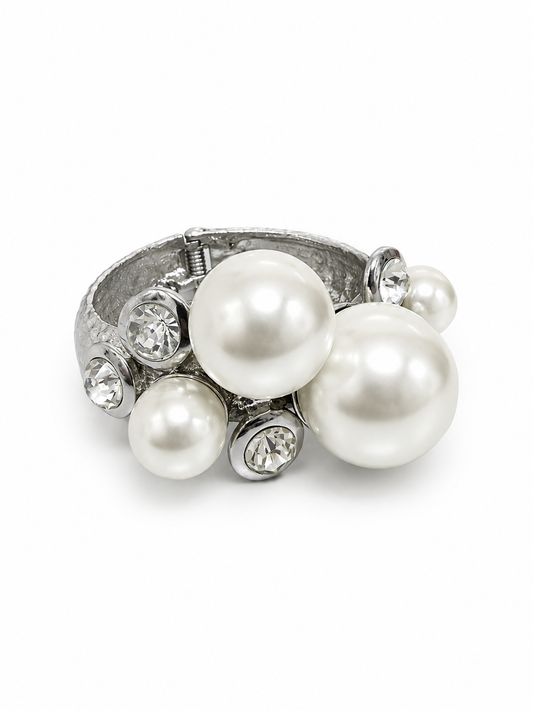 Pearl Luxe Cuff Bracelet Accessories King of Glitz