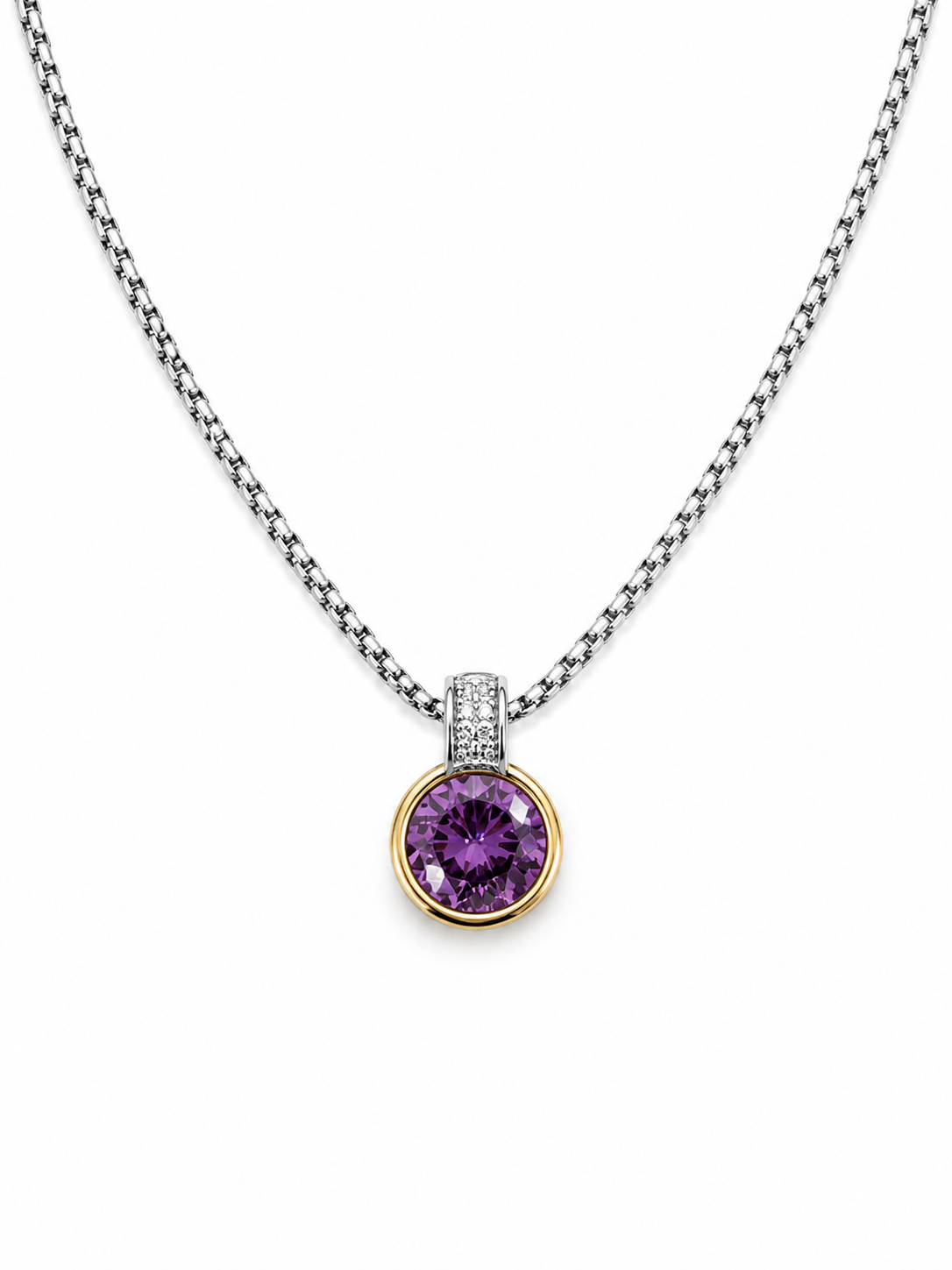 Purple Luxe Pendant Necklace Accessories King of Glitz