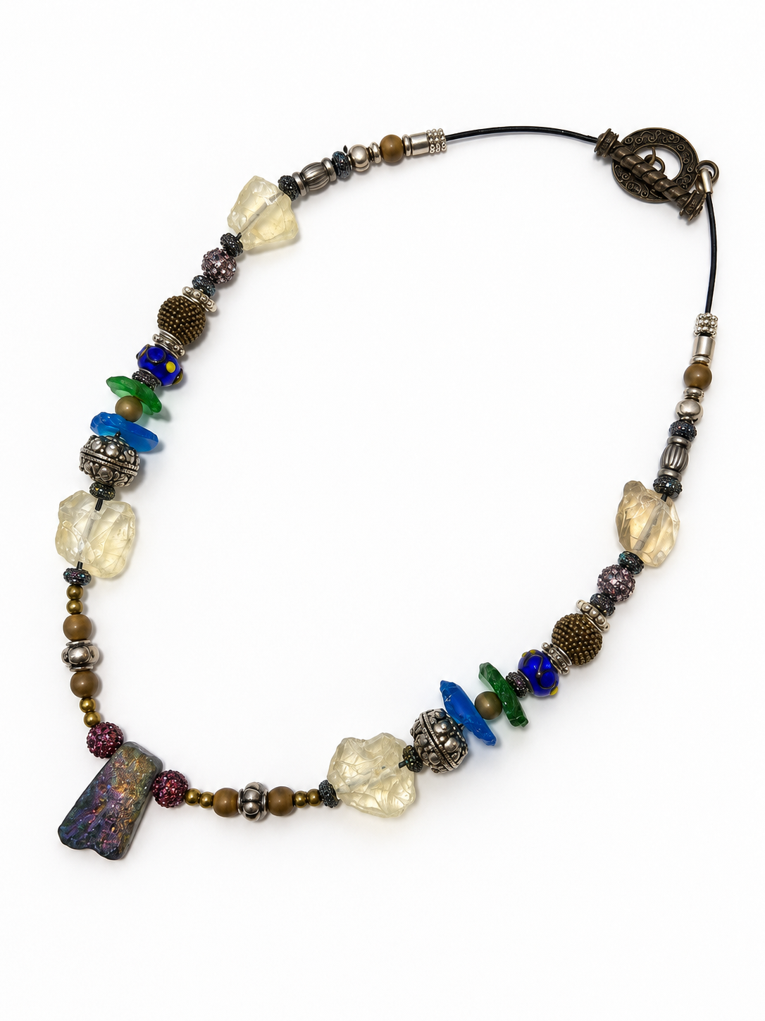 Agate Shard with Sea Glass by Rhondi Rocks Jewelry Rhondi Rocks