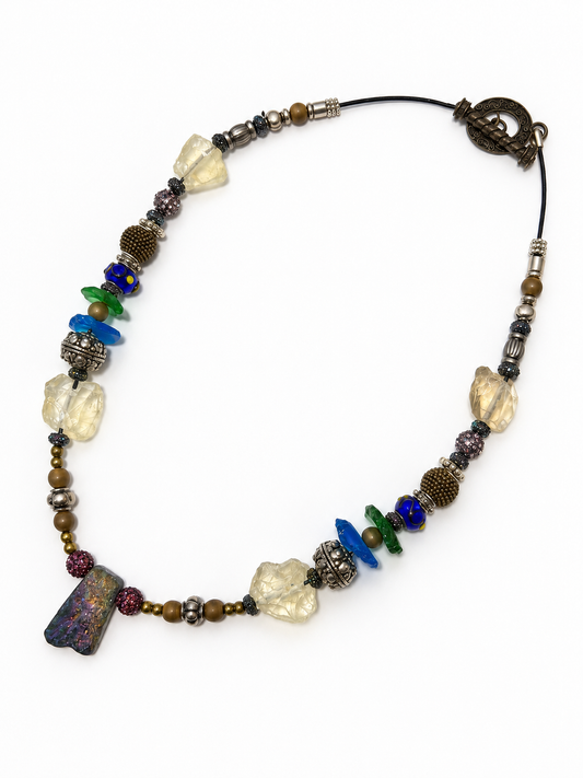 Agate Shard with Sea Glass by Rhondi Rocks Jewelry Rhondi Rocks