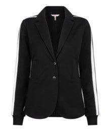 Punto Stripe Blazer by EsQualo in Black | Maison Khloe