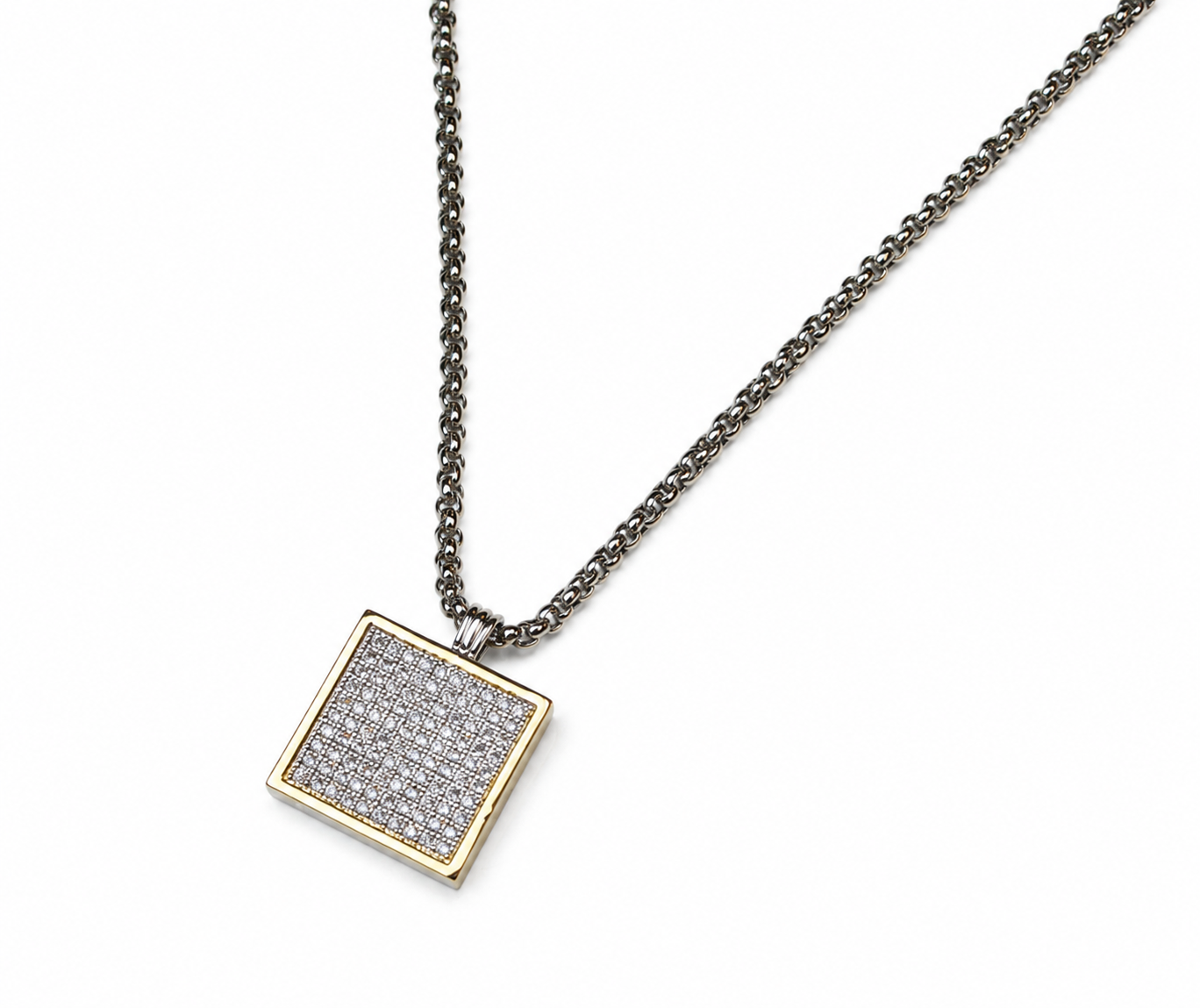Crystal Grid Pendant Necklace Necklace King of Glitz
